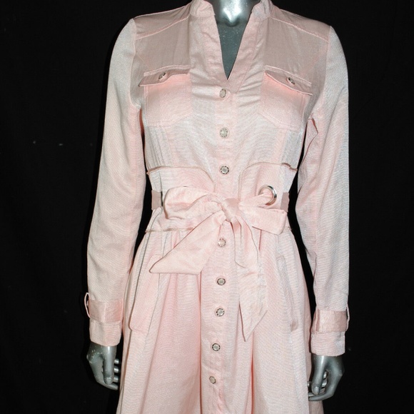 Aria Dresses & Skirts - Aria Dress Peach Button Down Long Sleeves CORSET
